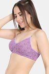 Rosaline Everyday Double Layered Non-Wired 3/4th Coverage T-Shirt Bra - Violet Tulip — thumbnail 3